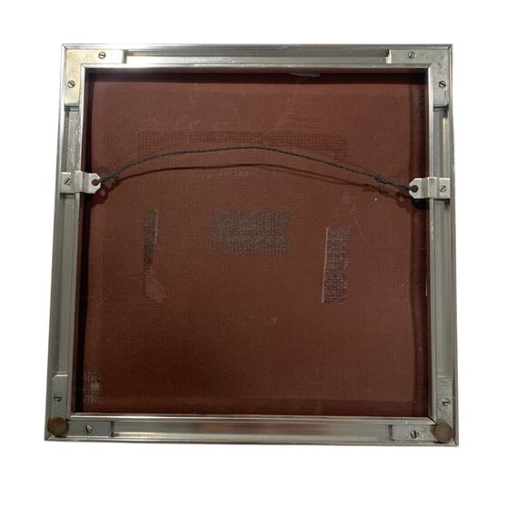 Vintage Gray Whale Spouting Water Cross Stitch Framed Artwork 10x10 - Picture 3 of 3